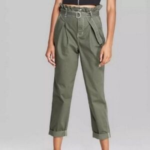 Wild Fable Olive Green Paper Bag Pants